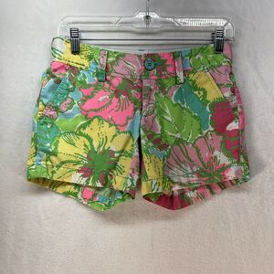 Lilly Pulitzer The Callahan Short Women’s Sz 00 Big Flirt Bright Floral Beachy
